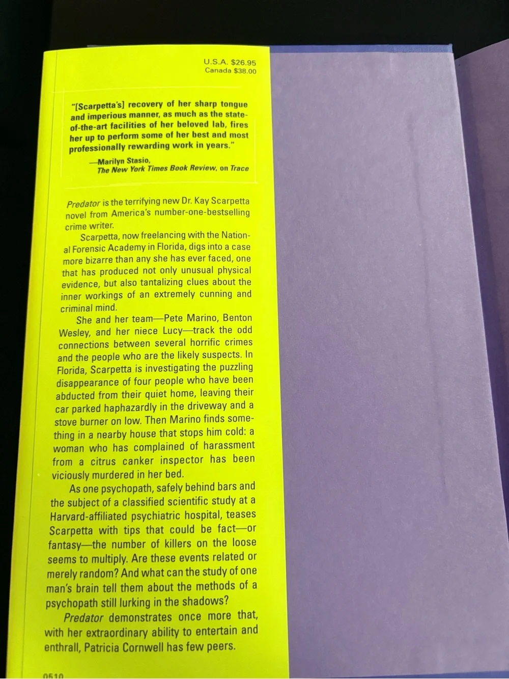 Patricia Cornwell "Predator" Hardcover Book - Book 14 of 29: Kay Scarpetta - Picture 3 of 8